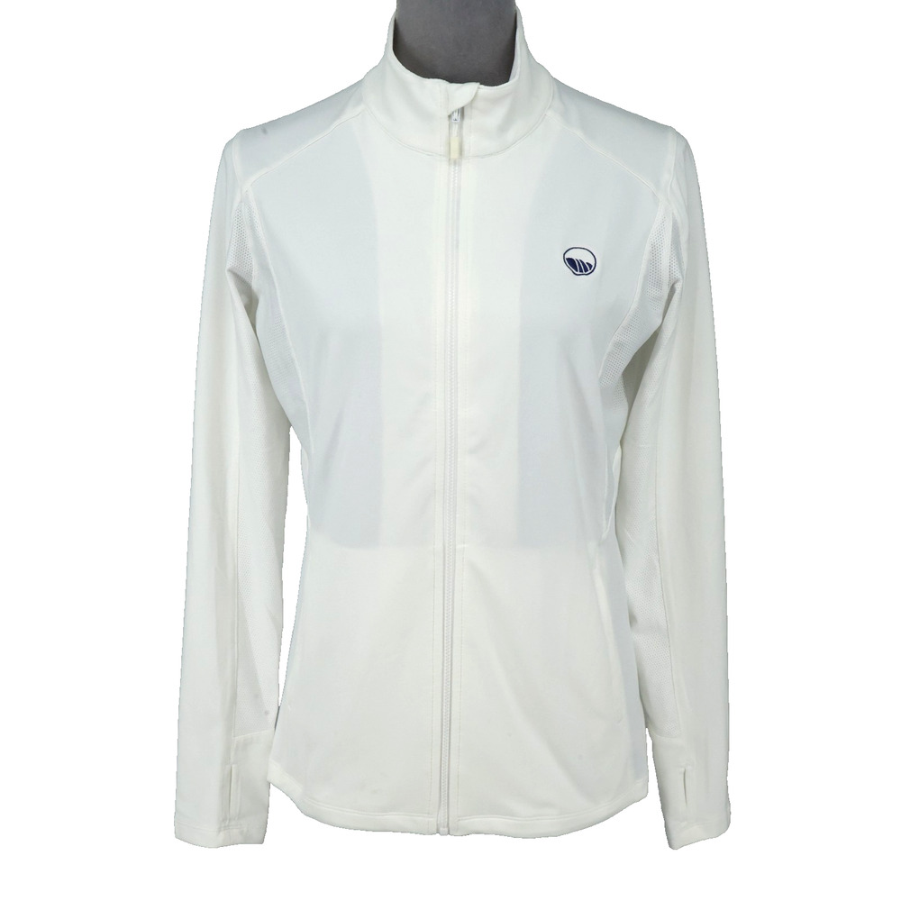 LevelWear Jacket Womens Medium White Zip Thumbholes Golf Exercise The Cliffs